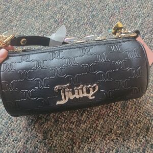 Juicy Couture Black Shoulder Bag with Gold Chain